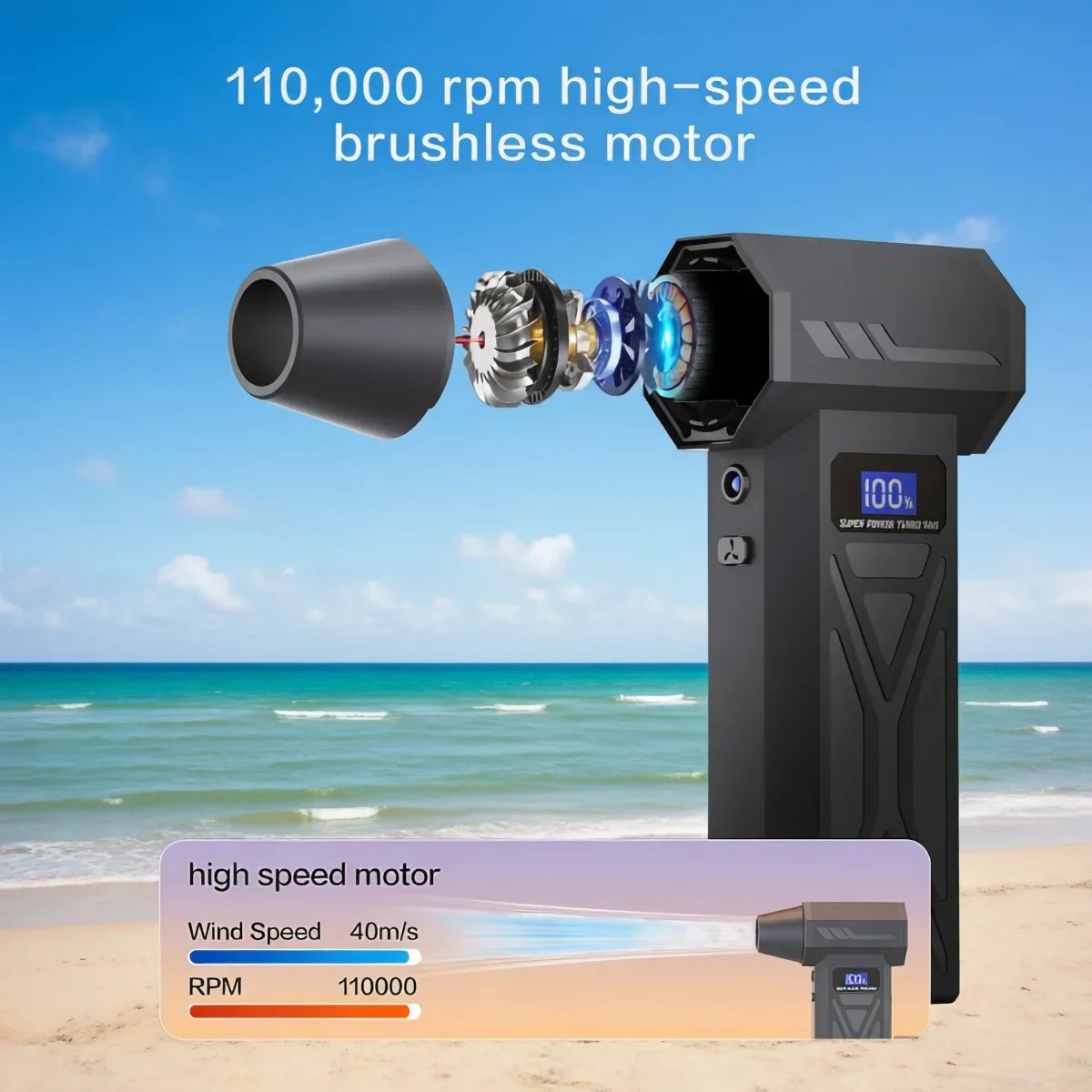 Cordless Turbo Air Duster & Electric Blower | 110000 RPM Rechargeable Cleaning Tool